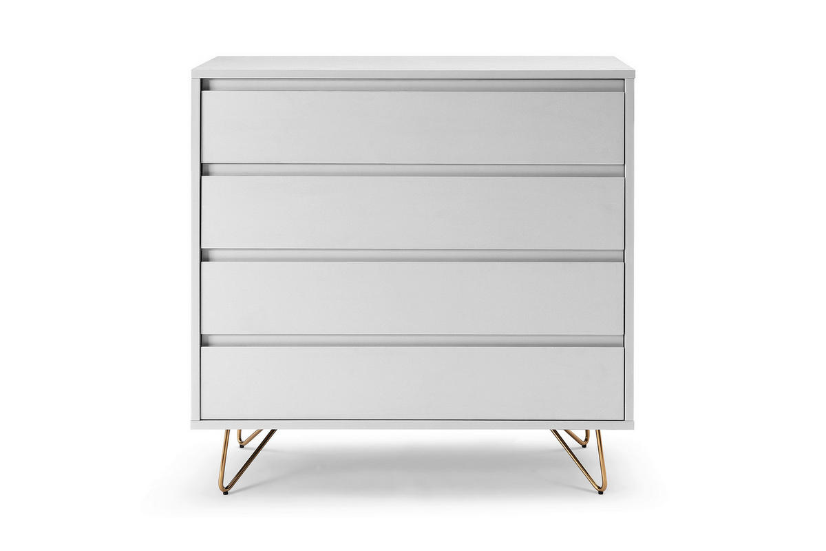 KOMMODE  in 90/90/40 cm  - Messingfarben/Weiß, Design, Holzwerkstoff/Metall (90/90/40cm) - Livetastic