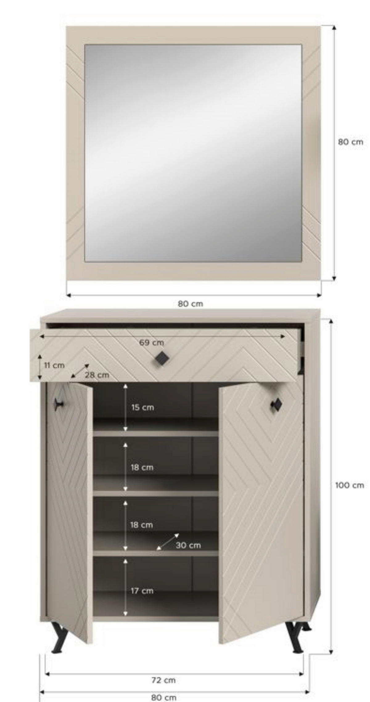 PREDSOBA  - Design, steklo/leseni material (80/190/35cm) - MID.YOU