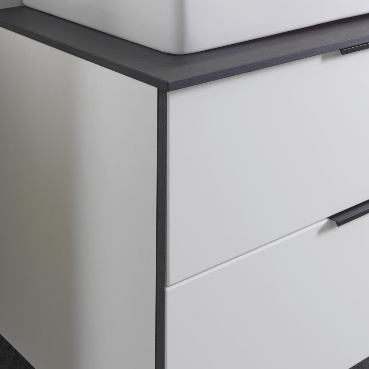 WASCHTISCHKOMBI 122 cm  - Weiß Hochglanz/Schwarz, KONVENTIONELL, Glas/Keramik (122cm) - Voleo