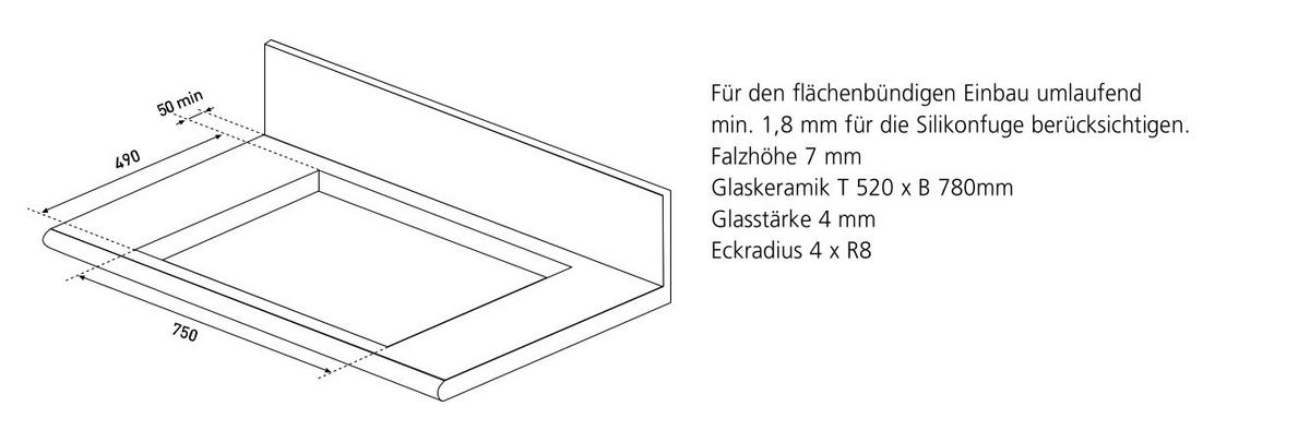 KOCHFELD-DUNSTABZUG-KOMBI KFA490  - Schwarz, Basics, Glas (45,0/19,6/52,0cm) - Oranier
