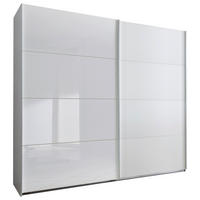 ORMAR - VISEĆA KLIZNA VRATA bela  225/210/65 cm  - bela, Dizajnerski, staklo/metal (225/210/65cm) - Carryhome