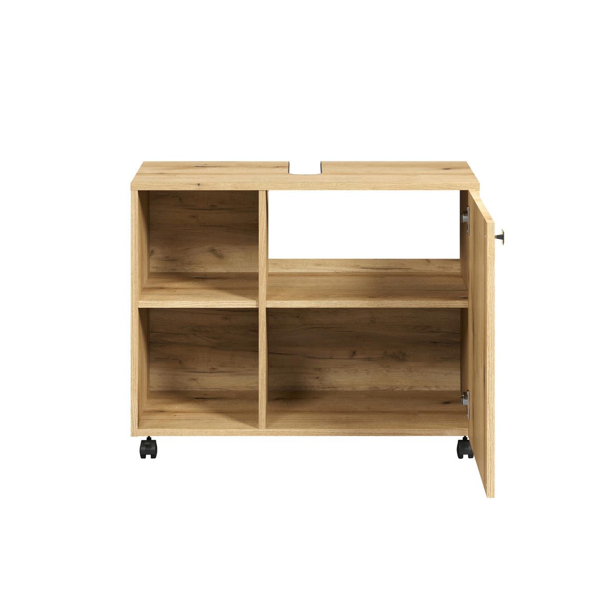 WASCHBECKENUNTERSCHRANK 80/64/42 cm  - Eichefarben/Schwarz, Trend, Holzwerkstoff/Kunststoff (80/64/42cm) - MID.YOU