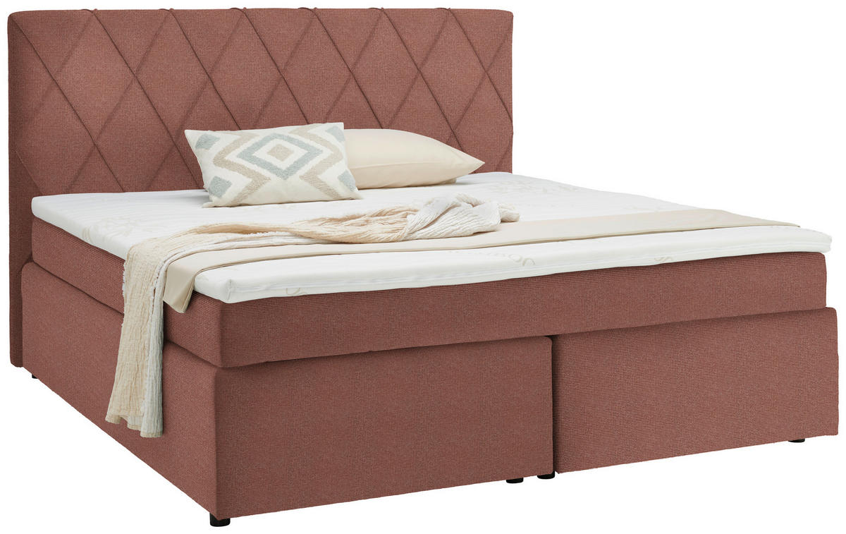 BOXSPRINGBETT 160/200 cm  in Rosa  - Schwarz/Rosa, Design, Holzwerkstoff/Kunststoff (160/200cm) - Xora