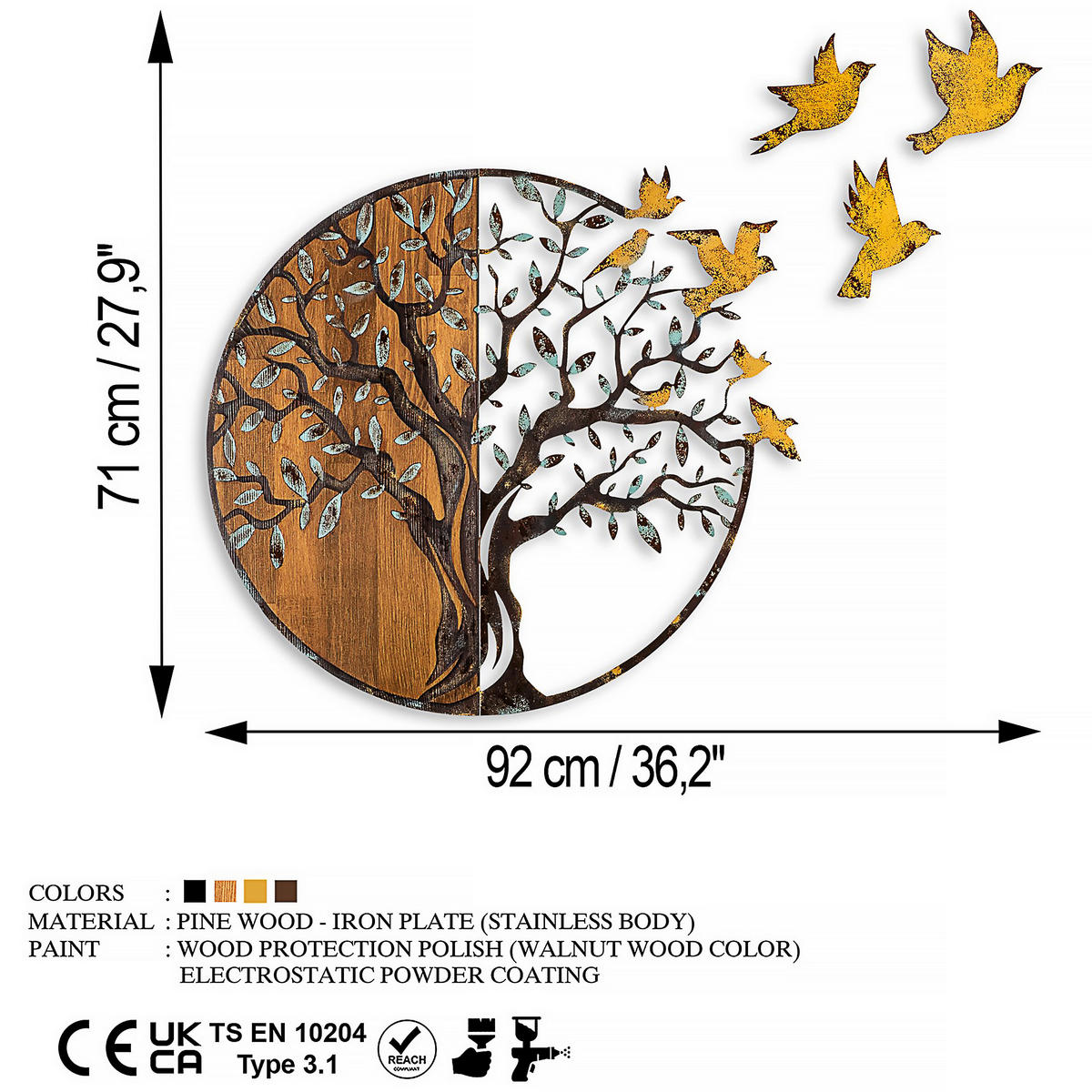 OBJEKTBILD 92/71 cm  - Multicolor, Basics, Holzwerkstoff (92/71cm)