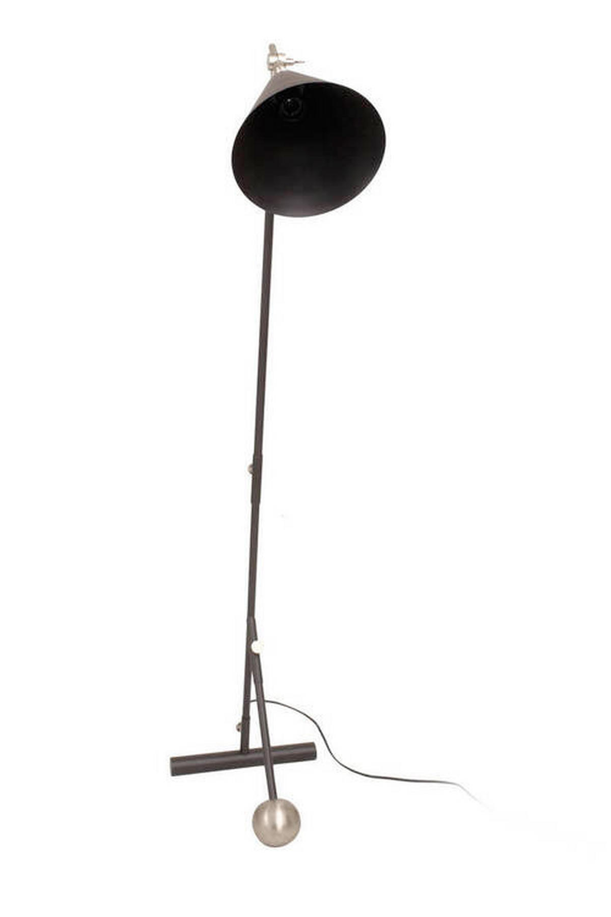 STEHLEUCHTE - Silberfarben/Schwarz, Design, Kunststoff/Metall (30/148/42cm) - Kayoom