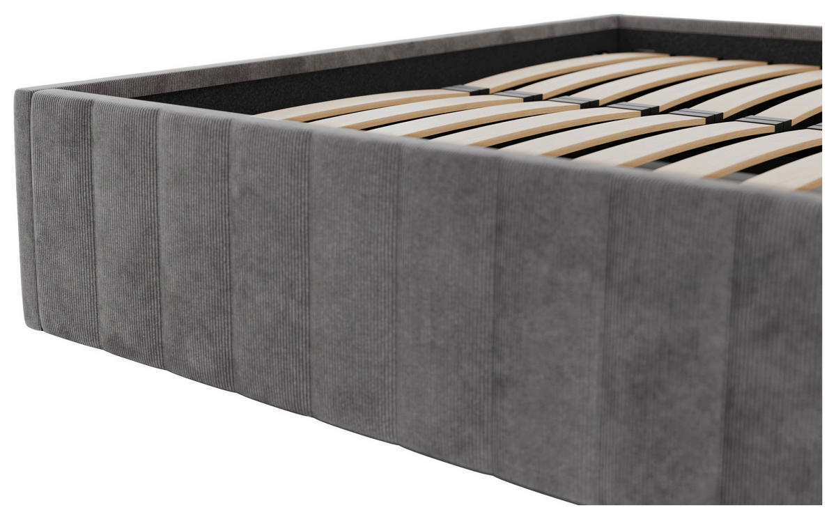 POLSTERBETT Bettkasten, Lattenrost 180/200 cm  in Anthrazit  - Anthrazit/Schwarz, Design, Holz/Textil (180/200cm) - Boxxx