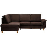 ECKSOFA Dunkelbraun Flachgewebe  - Eichefarben/Dunkelbraun, Design, Holz/Textil (185/253cm) - Cantus