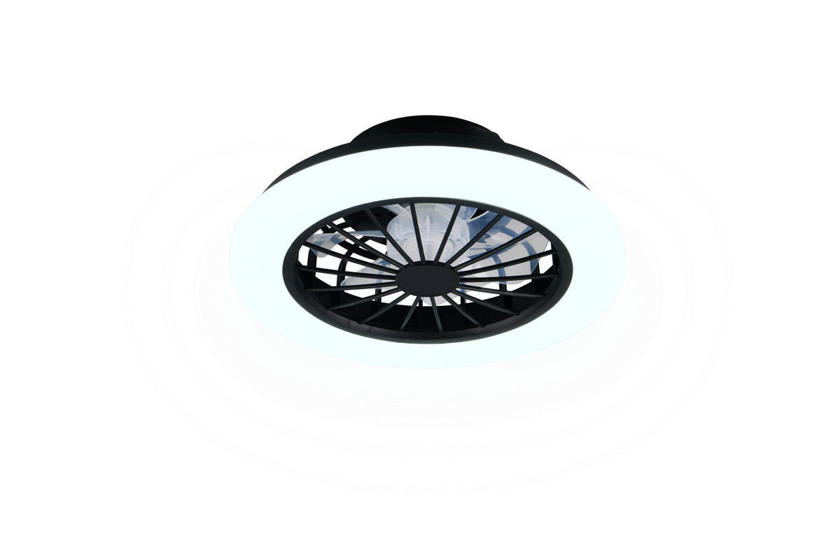 STROPNÝ VENTILÁTOR, 38,5/14 cm  - priehľadné/čierna, Trend, kov/plast (38,5/14cm) - Mican