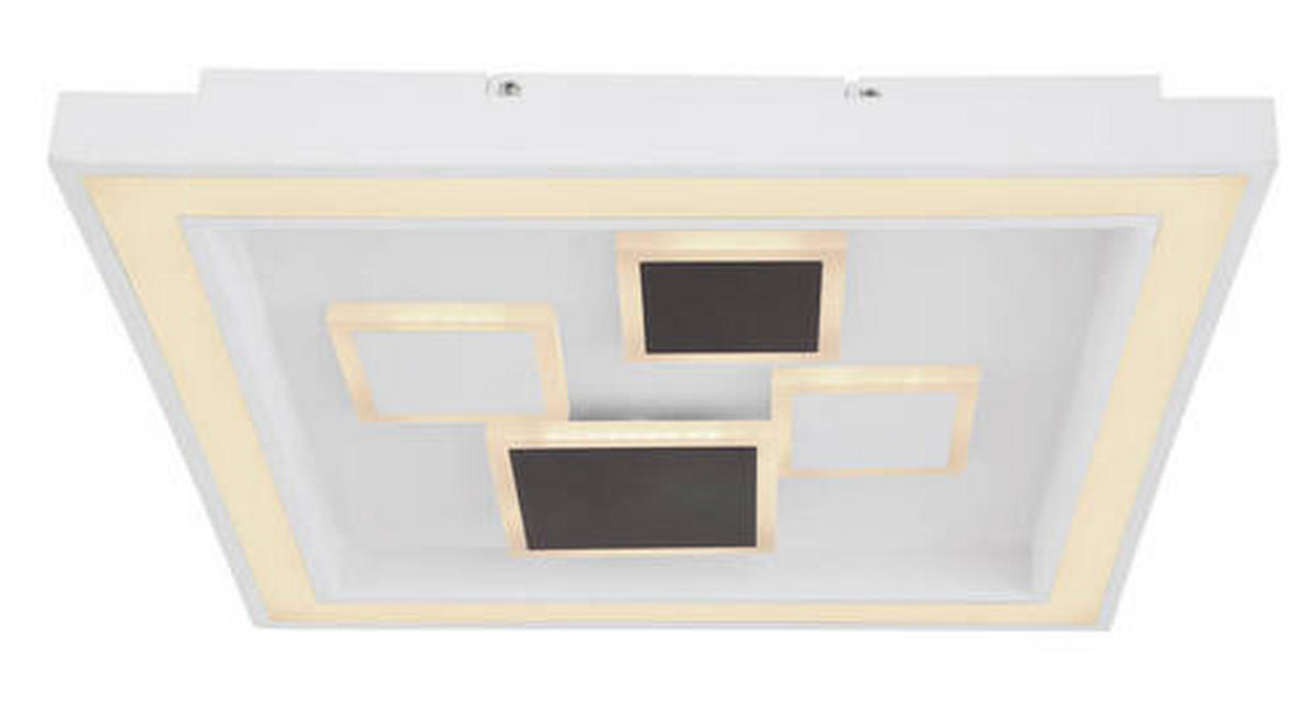 LED-TAKLAMPA 50 W 48/48/7 cm  - vit/opal, Design, metall/plast (48/48/7cm) - Globo