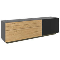 LOWBOARD Celika 181/55/40 cm 1 Schublade(n) erweiterbar, Typenauswahl, stehend  - Wildeiche/Anthrazit, Natur, Holz/Holzwerkstoff (181/55/40cm) - Dieter Knoll