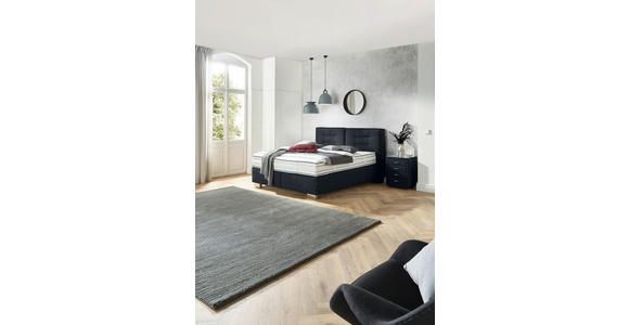 BOXSPRINGBETT 180/200 cm  in Dunkelblau  - Chromfarben/Dunkelblau, KONVENTIONELL, Textil (180/200cm) - Dieter Knoll