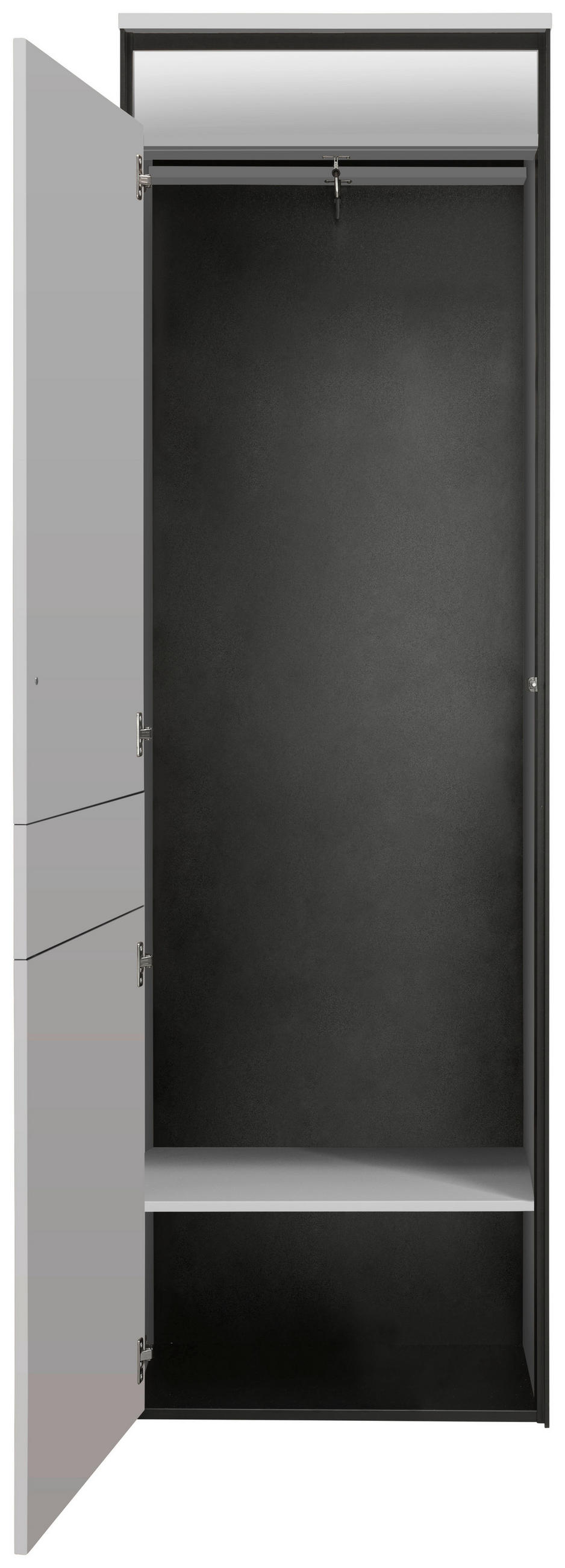 GARDEROBENSCHRANK  in 60/200/38 cm  - Kaschmir/Schwarz, KONVENTIONELL, Holzwerkstoff (60/200/38cm) - Voleo