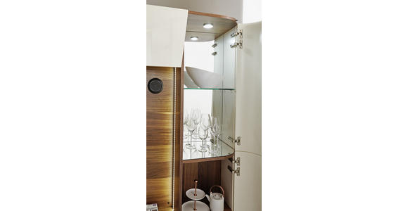 WOHNWAND 300/205/52 cm in Nussbaumfarben, Sandfarben - Sandfarben/Nussbaumfarben, Design, Holz/Holzwerkstoff (300/205/52cm) - Ambiente