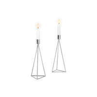 KERZENHALTER-SET - Silberfarben, Basics, Metall (9,5/24,2cm) - Echtwerk