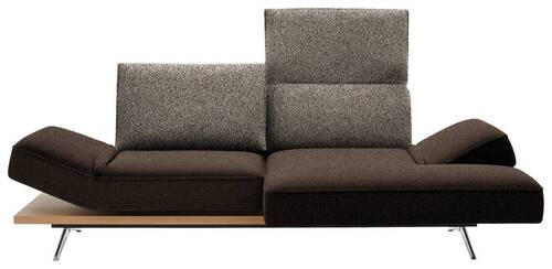 ECKSOFA in Flachgewebe Braun  - Chromfarben/Braun, Design, Holz/Textil (240/132cm) - Koinor