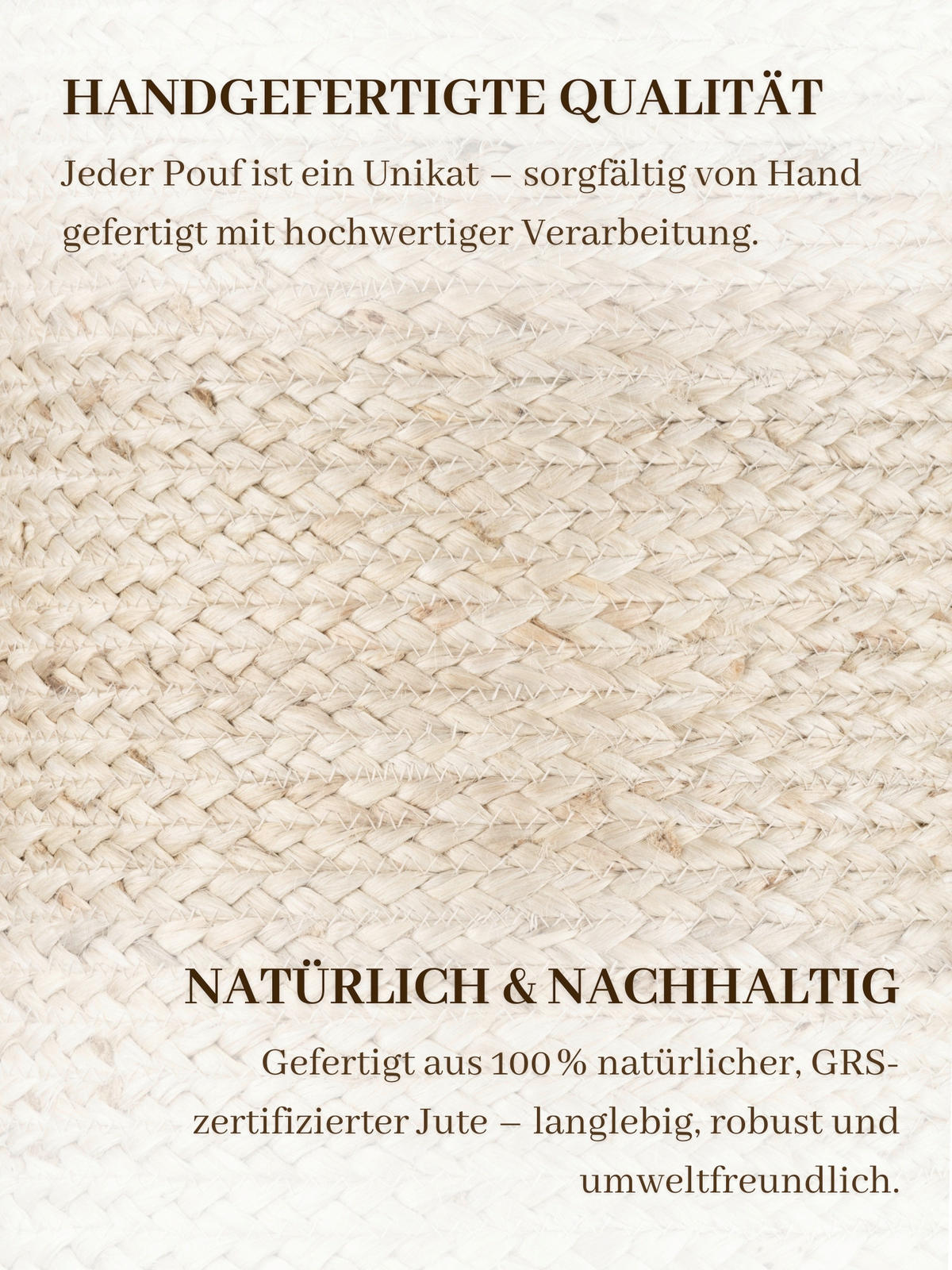 POUF Struktur Uni 40/40/40 cm  - Creme, Basics, Textil (40/40/40cm)