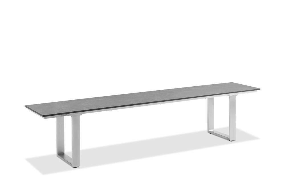 GARTENBANK 160/46/40 cm  in Grau  - Edelstahlfarben/Grau, Design, Kunststoff/Metall (160/46/40cm)