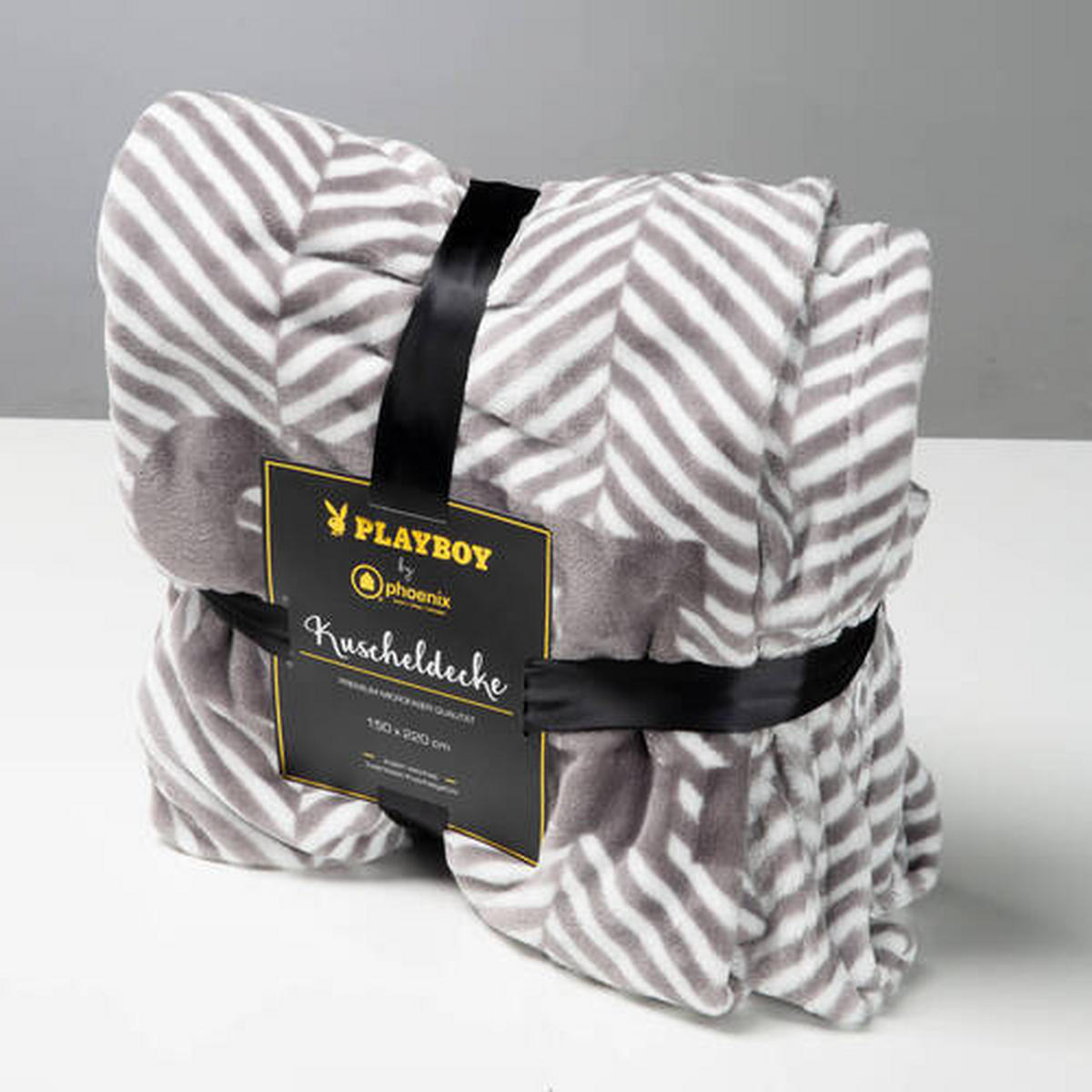 KUSCHELDECKE 150/220 cm  - Weiß/Grau, Basics, Textil (150/220cm) - Playboy