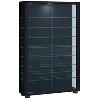 VITRINE Lumo in Schwarz  - Transparent/Schwarz, Design, Glas/Holzwerkstoff (59/90/18cm) - MID.YOU
