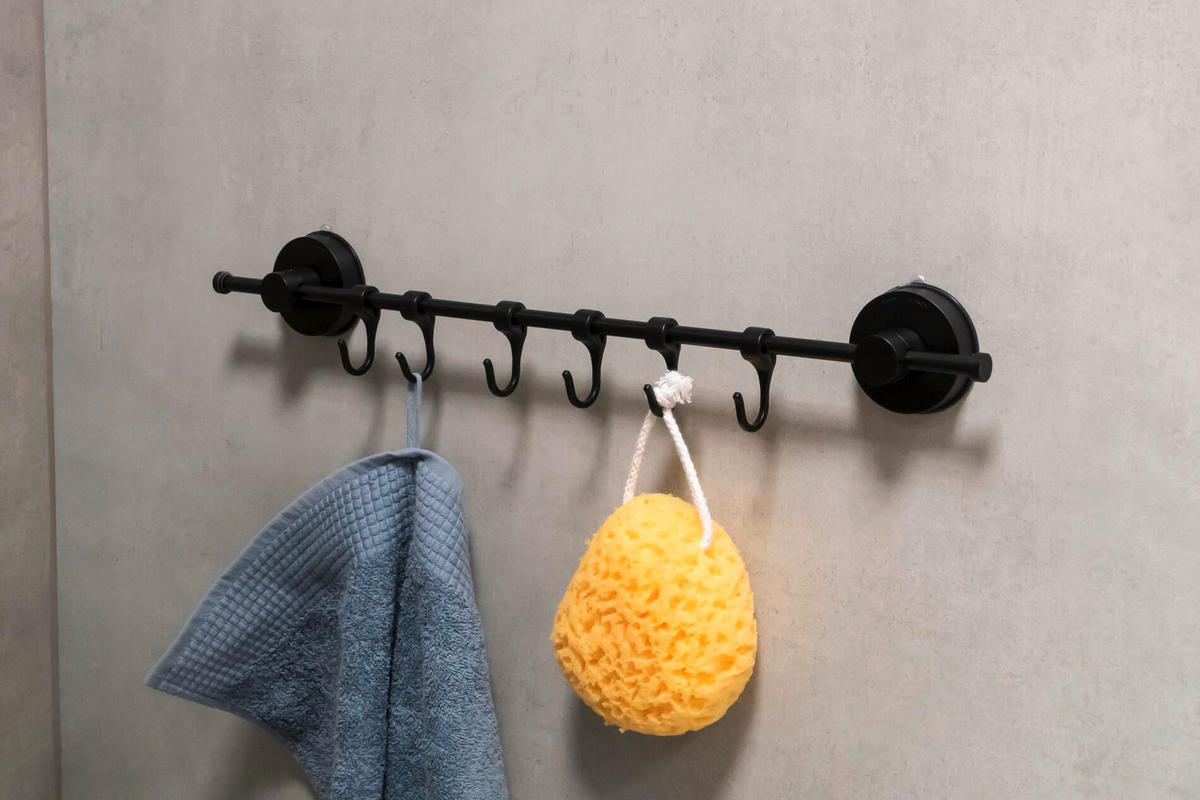 HANDTUCHSTANGE 55,5/8,2/4,7 cm  - Schwarz, Basics, Kunststoff/Metall (55,5/8,2/4,7cm) - Sadena