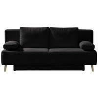 SCHLAFSOFA Spicy Cord Anthrazit, Grau  inkl. Rückenkissen, Armlehnenkissen, Bettkasten, Schlaffunktion  - Anthrazit/Grau, MODERN, Textil/Metall (193/85/88cm) - Novel