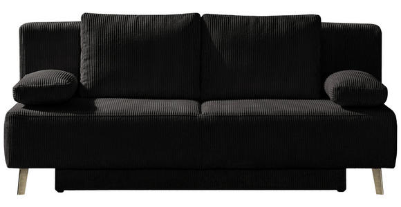 SCHLAFSOFA Spicy Cord Anthrazit, Grau  inkl. Rückenkissen, Armlehnenkissen, Bettkasten, Schlaffunktion  - Anthrazit/Grau, MODERN, Textil/Metall (193/85/88cm) - Novel