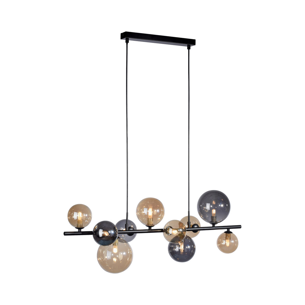 STROPNÍ ZÁVĚSNÉ LED SVÍTIDLO - černá, Trend, kov/plast (85/35/150cm)
