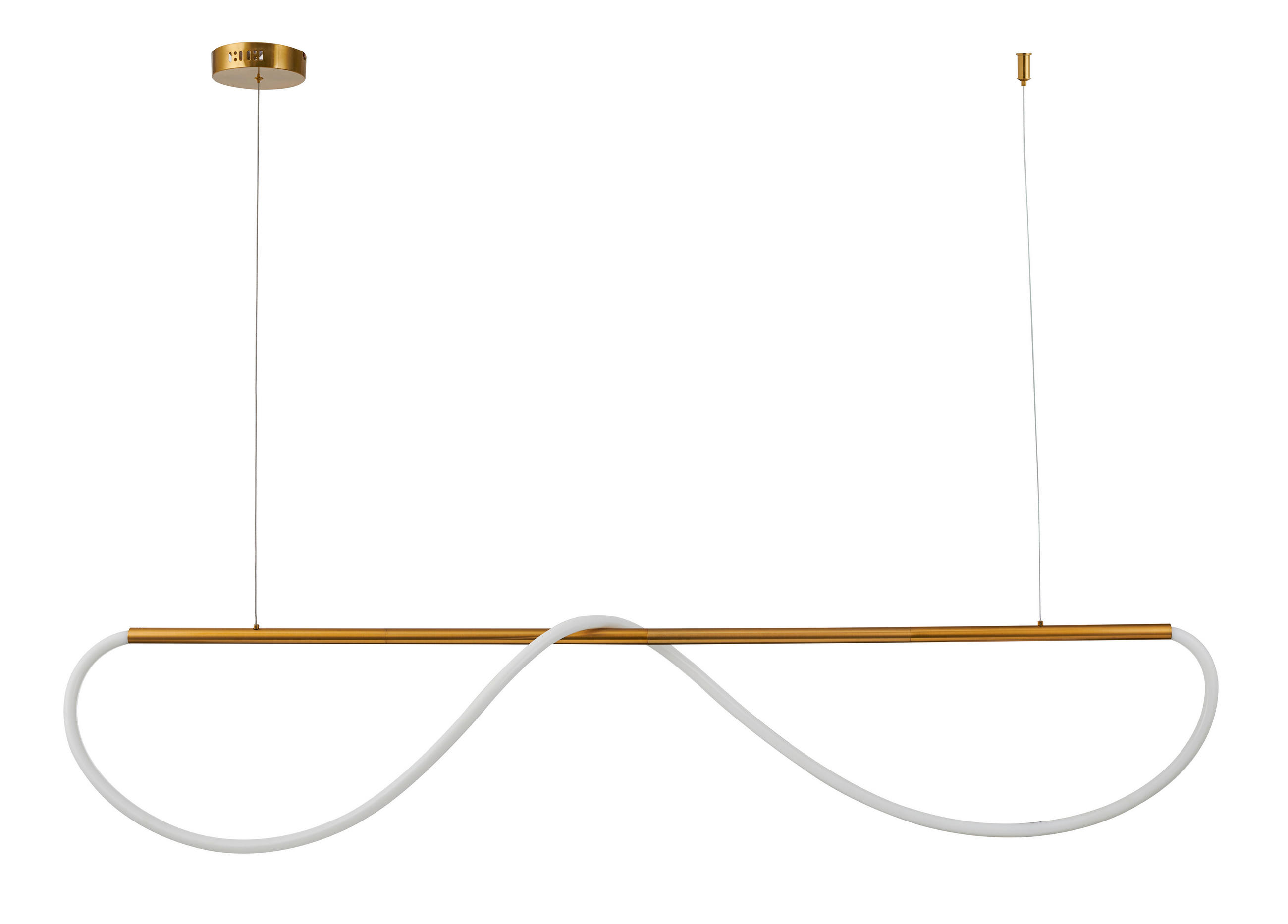 HÄNGLAMPA Meleca 160/15/130 cm  - guldfärgad, Design, metall (160/15/130cm)