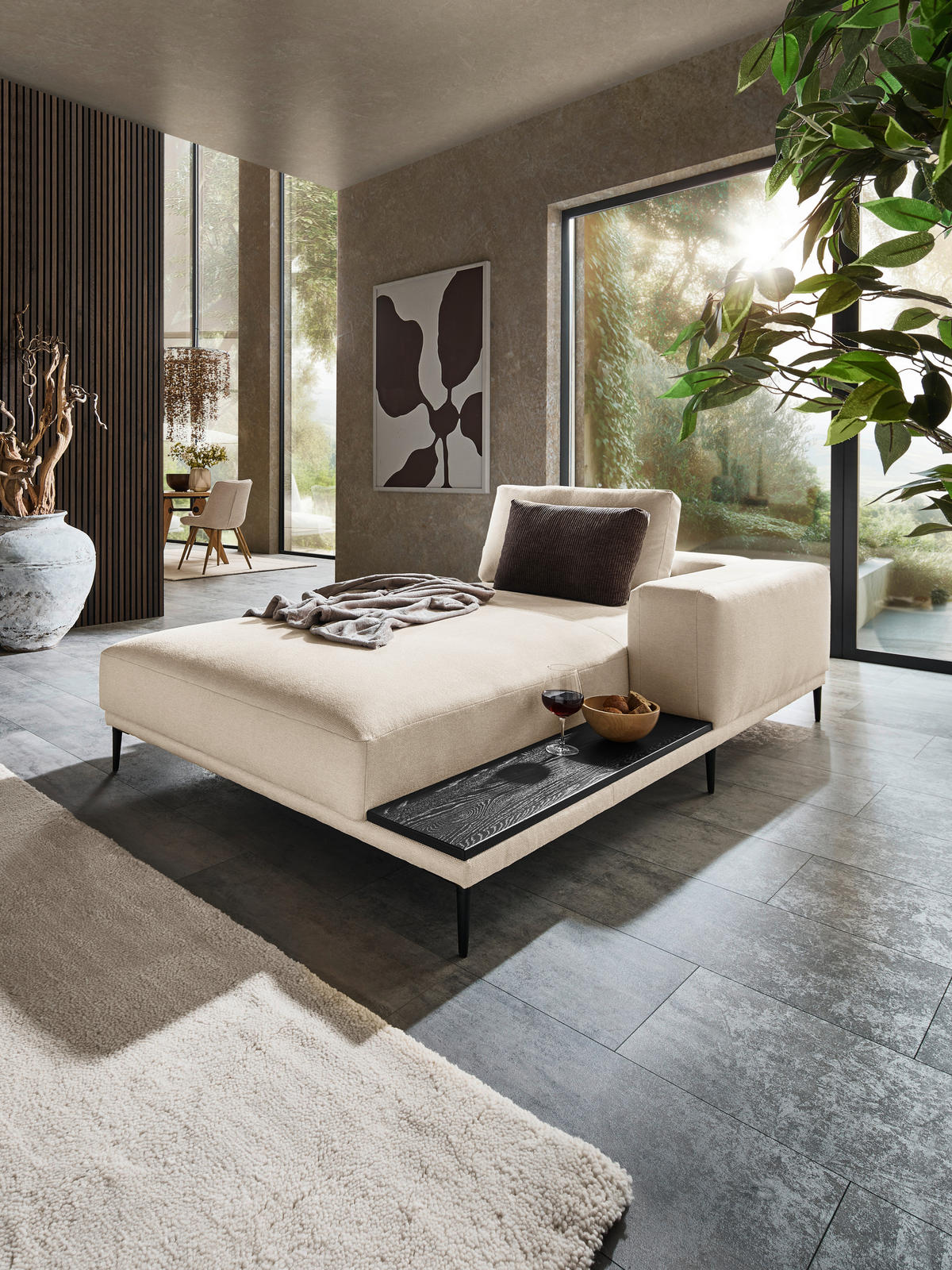 LIEGE Leinwand Naturfarben  - Schwarz/Naturfarben, Design, Textil/Metall (141/85/225cm) - Belluti