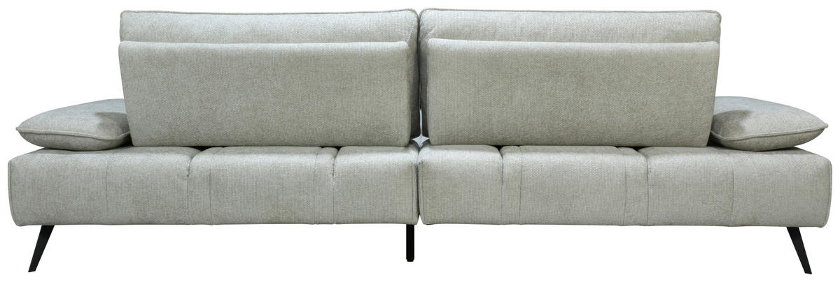 ECKSOFA Ottomane rechts  Greige Chenille  - Greige/Schwarz, Design, Textil/Metall (284/188cm) - Stylife