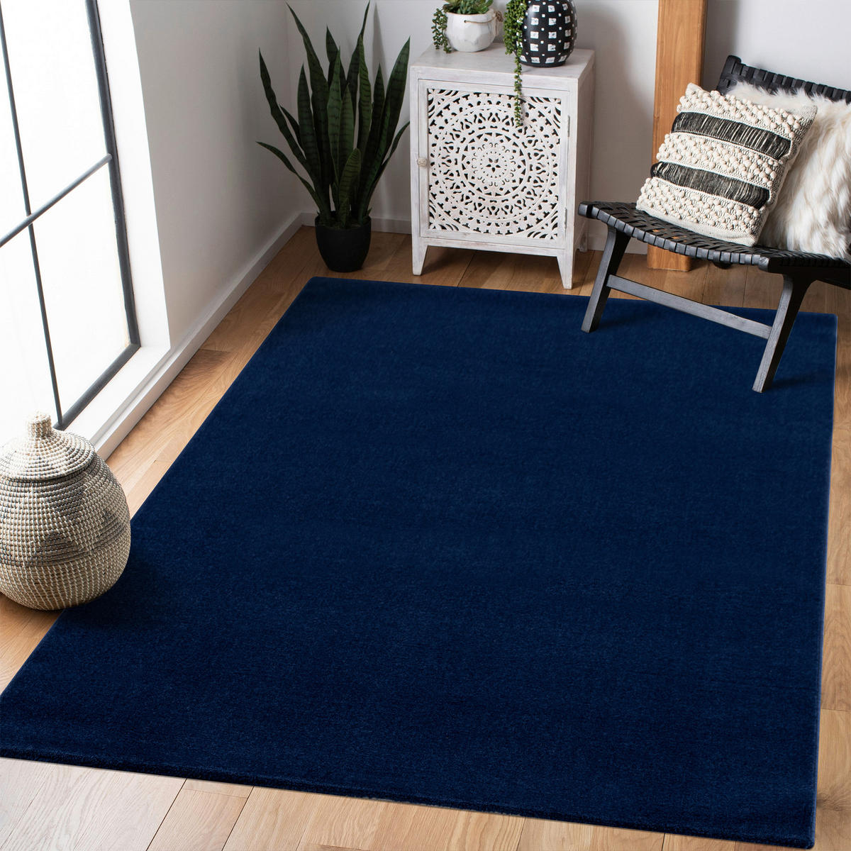 WEBTEPPICH 160/230 cm Uni Dunkelblau  - Dunkelblau, LIFESTYLE, Kunststoff/Textil (160/230cm) - Novel
