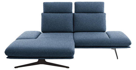 ECKSOFA  in Flachgewebe Blau  155/234 cm  - Blau/Schwarz, Design, Textil/Metall (155/234cm) - Dieter Knoll