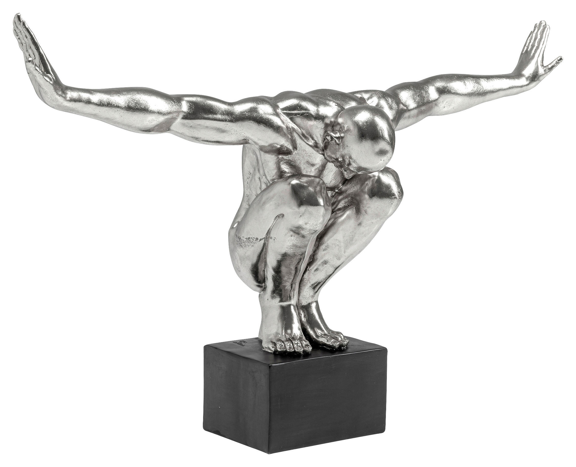 Kare-Design Skulptur Schwarz, Silber 100x64x31 cm