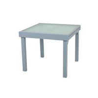 GARTENTISCH 90/90/75 cm Metall, Glas quadratisch  - Grau, MODERN, Glas/Metall (90/90/75cm) - Gardenson