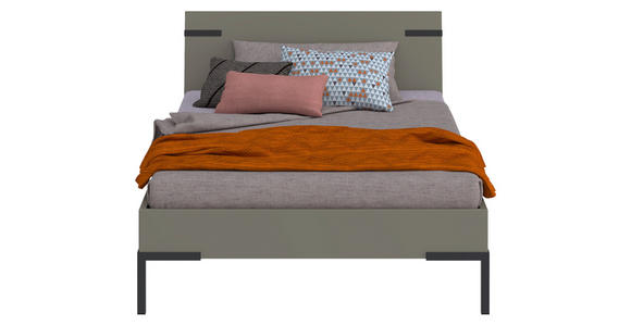 BETT 120/200 cm  in Grau, Grün  - Schwarz/Grau, Design, Holzwerkstoff/Metall (120/200cm) - Xora