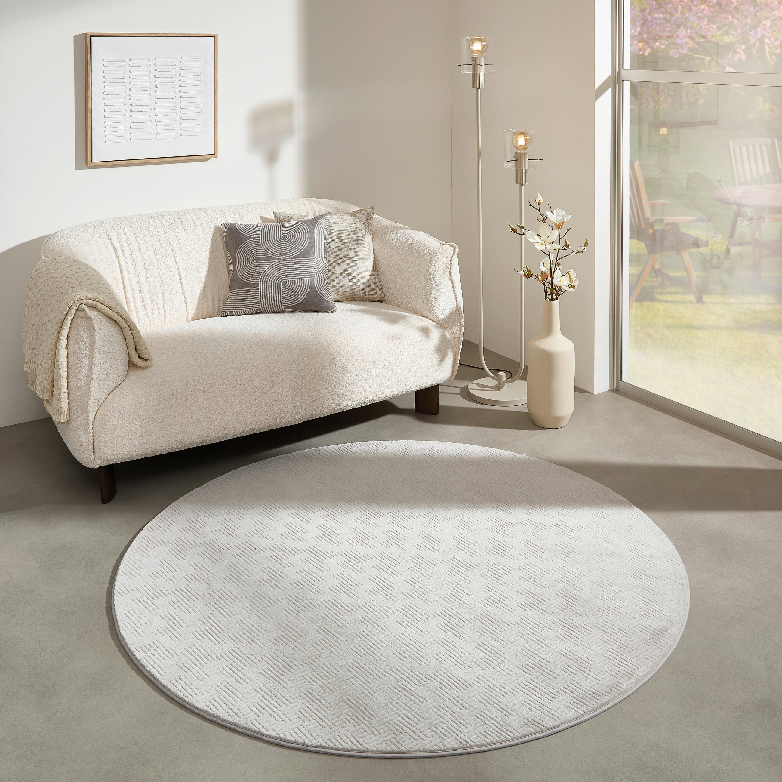 WEBTEPPICH 160 cm Silberfarben  - Silberfarben, Design, Textil (160cm) - Novel