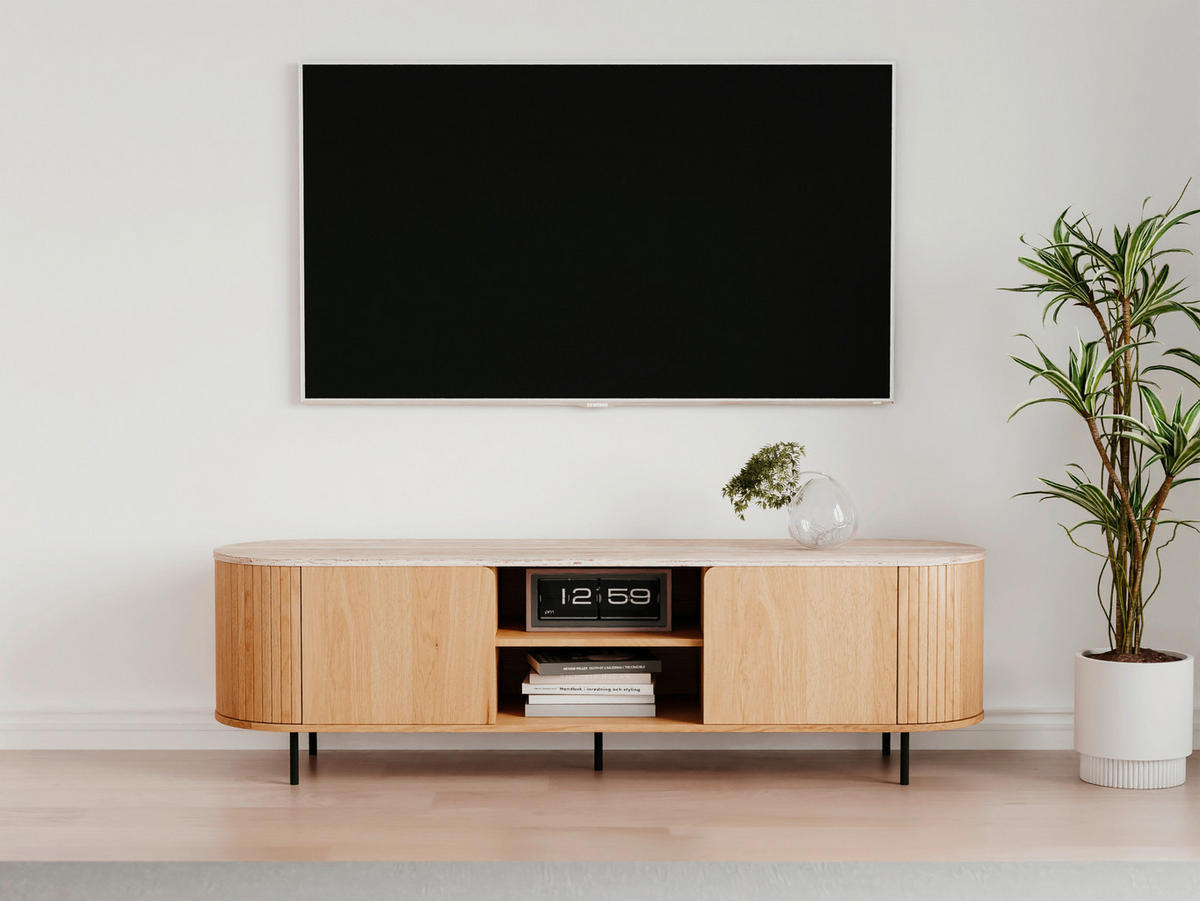 LOWBOARD  160/52/40 cm  stehend  - Eichefarben/Schwarz, Design, Holzwerkstoff/Metall (160/52/40cm) - MID.YOU