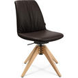 STUHL  in Echtleder pigmentiert Holz, Leder  - Eichefarben/Beige, Design, Leder/Holz (46/82,5-85,25/55cm) - Johann Jakob