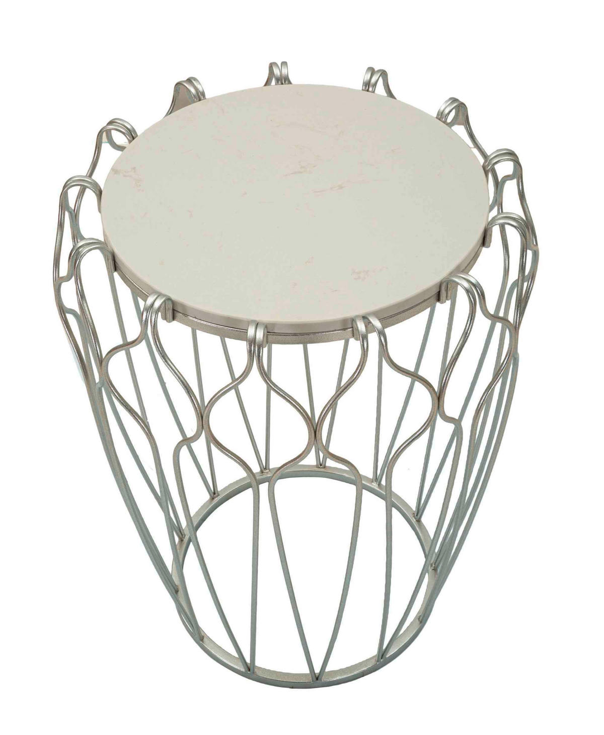 COUCHTISCH Silberfarben  - Silberfarben, Basics, Stein/Metall (47,5/61,5/47,5cm)