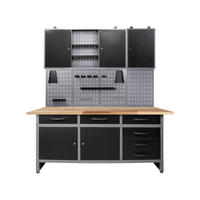 WERKBANKSET 160/205/60 cm  - Anthrazit/Grau, Basics, Holz/Metall (160/205/60cm)