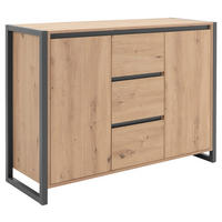 KOMODA, barve hrasta  - barve hrasta/antracit, Konvencionalno, leseni material (120/88/40cm) - MID.YOU