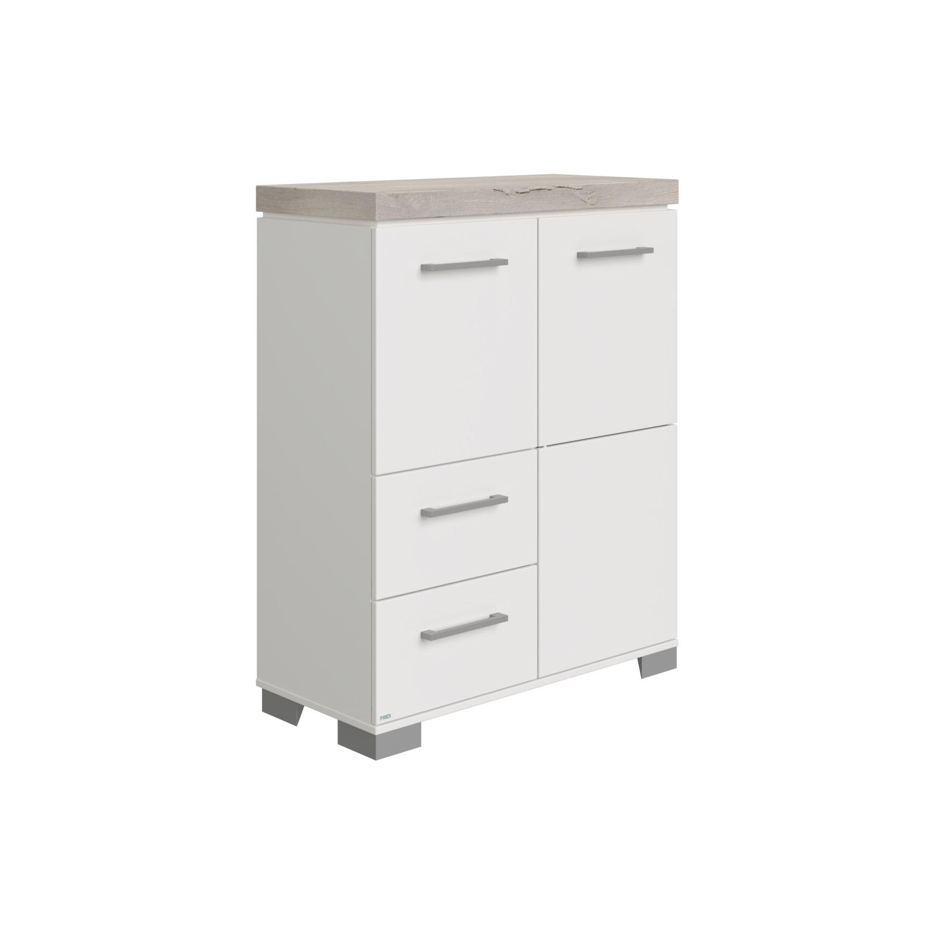 Paidi Highboard Kira Weiß, Silbereichen 90.9x111.8x39.6 cm