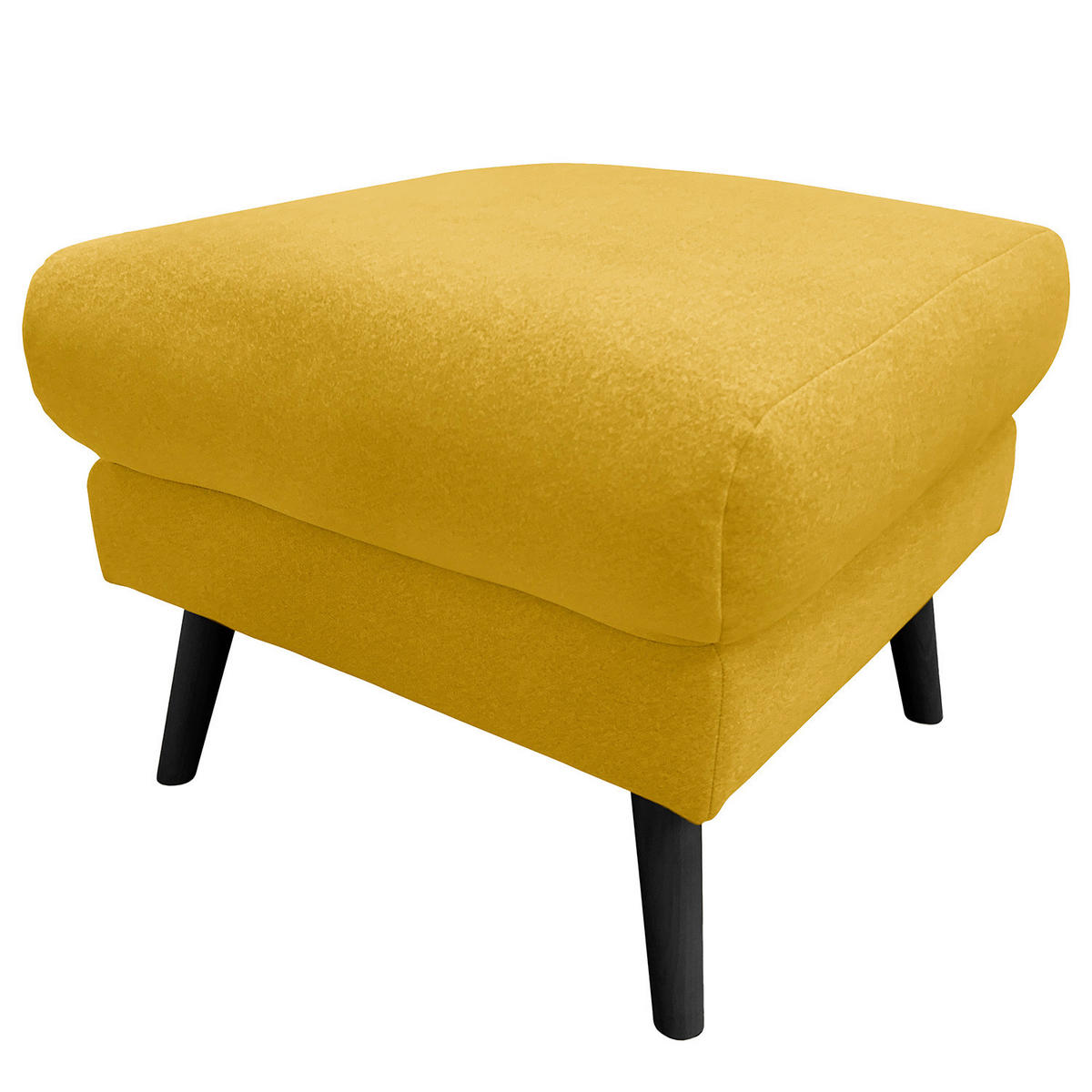 HOCKER in Textil Gelb  - Gelb/Schwarz, Design, Holz/Textil (61/49/65cm) - Livetastic