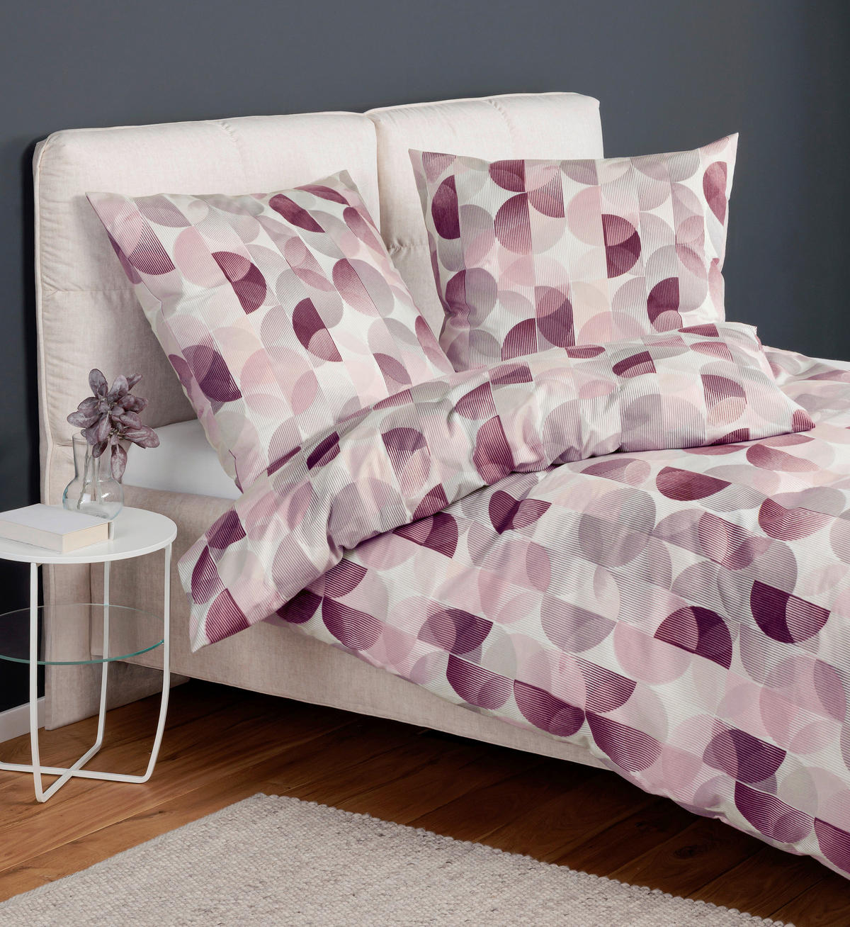 BETTWÄSCHE 2-teilig Biber 135/200 cm  - Beere, Design, Textil (135/200cm) - Janine