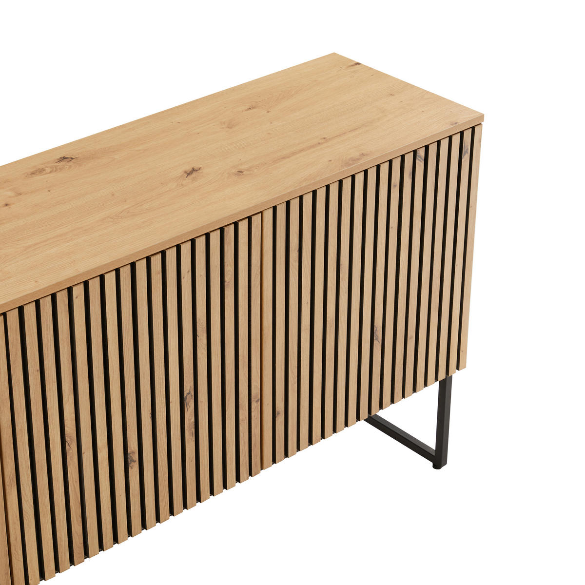 SIDEBOARD Bueno  in 160/80/40 cm  - Schwarz/Eiche Artisan, MODERN, Holzwerkstoff/Metall (160/80/40cm) - Xora
