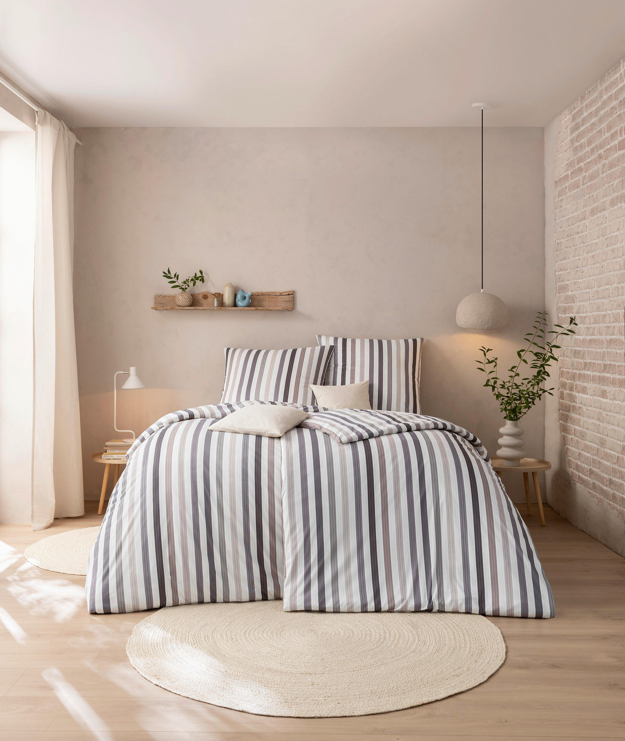BETTWÄSCHE Atelier Interlock-Jersey 155/220 cm  - Grau, Design, Textil (155/220cm) - Estella