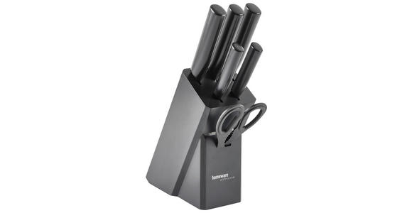 MESSERBLOCK 7-teilig  - Schwarz, Basics, Holz/Kunststoff - Homeware Profession.