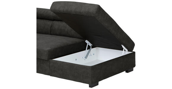 ECKSOFA in Lederlook Anthrazit  263/230 cm  - Anthrazit/Schwarz, MODERN, Kunststoff/Textil (263/230cm) - Hom`in