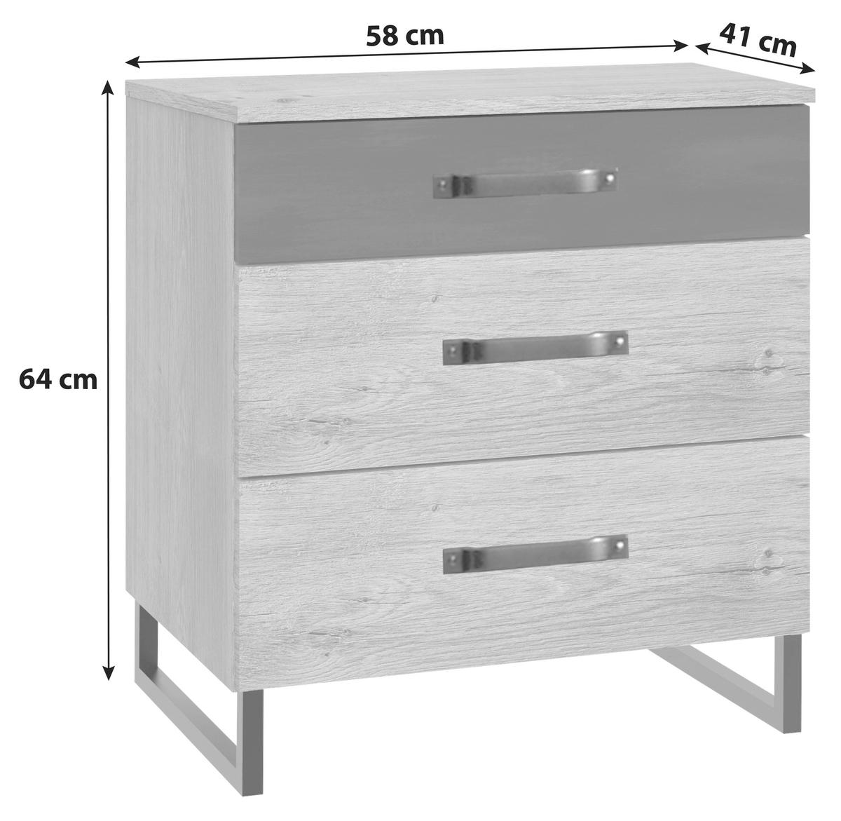 SÄNGBORD i grafitfärgad, ekfärgad  - grafitfärgad/ekfärgad, Basics, metall/trämaterial (53/70/40cm) - MID.YOU