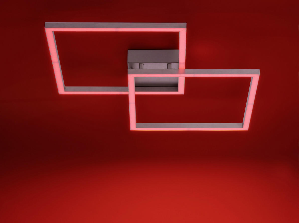 LED-DECKENLEUCHTE Lolasmart-Maxi  Smart 63/63/8,5 cm   - Silberfarben, Design, Kunststoff/Metall (63/63/8,5cm)